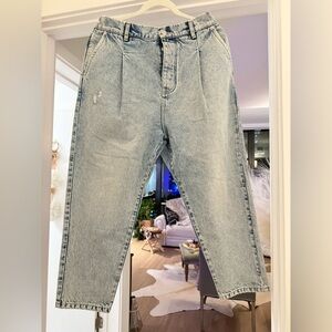 Women's Light Blue Cropped Jeans